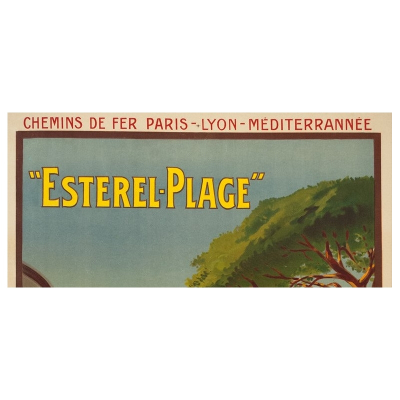 Vintage travel poster - H. Gray - Circa 1910 - Esterel St Raphaël - 42.5 by 29.5 inches - 2