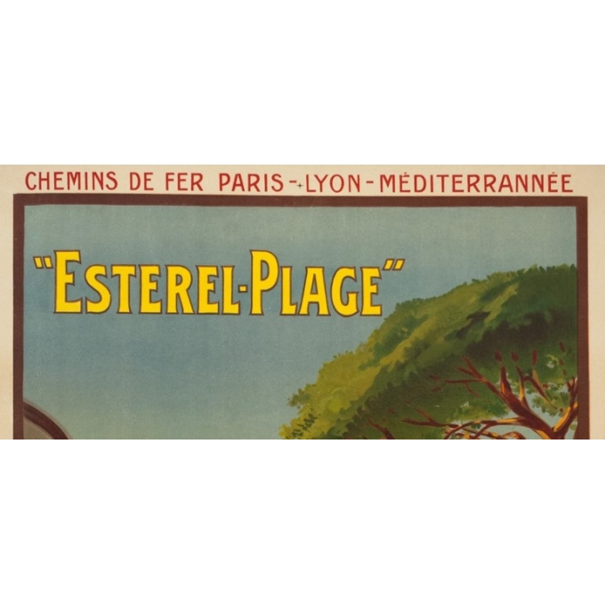 Vintage travel poster - H. Gray - Circa 1910 - Esterel St Raphaël - 42.5 by 29.5 inches - 2