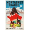 Vintage travel poster - Ponty  - Circa 1935 - Montagnes de France - 39.4 by 24.6 inches