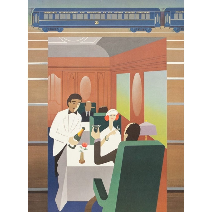 Vintage travel poster - Pierre Fix Masseau - 1980 - Venice Simplon Orient Express - 38.6 by 24.4 inches - 2