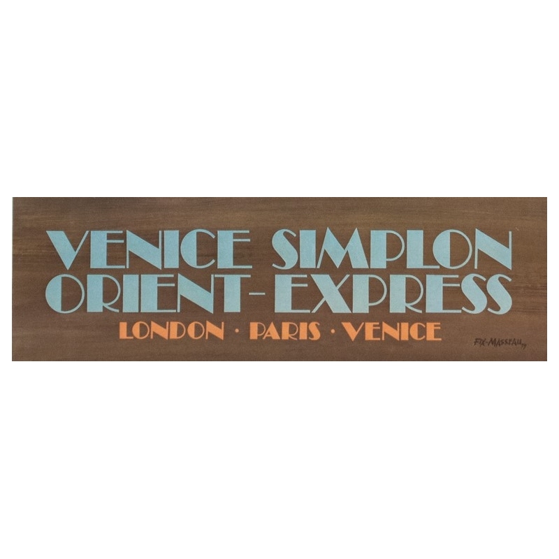 Vintage travel poster - Pierre Fix Masseau - 1980 - Venice Simplon Orient Express - 38.6 by 24.4 inches - 3