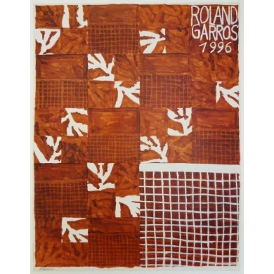 Affiche originale de Roland Garros 1996 par Jean-Michel Meurice. Elbé Paris.