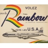 Affiche ancienne de voyage - 1949 - Volez par le Rainbow vers les USA PAA - 101 par 63 cm - 2