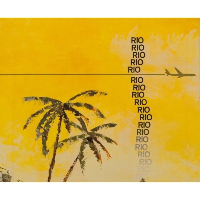 Vintage travel poster - SBH - 1962 - Rio via Panair - 39.4 by 25 inches - 3