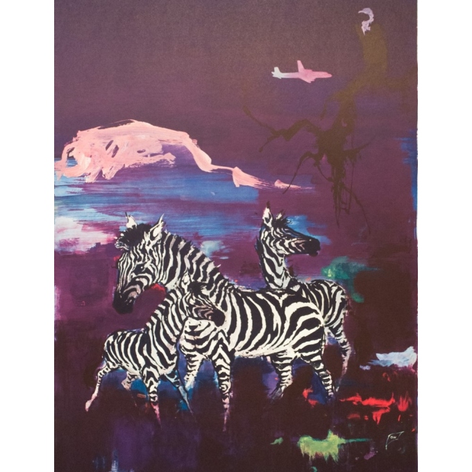 Affiche ancienne de voyage - Otto Nielsen - 1958 - Africa by SAS Scandinavian Airlines System - 100 par 62 cm - 2