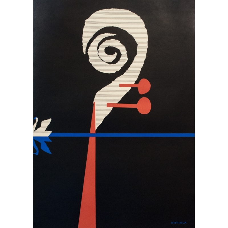 Affiche ancienne de voyage - Ahtiala - 1963 - Sibelius Helsinki Ahtiala 1963 - 100 par 60.5 cm - 2