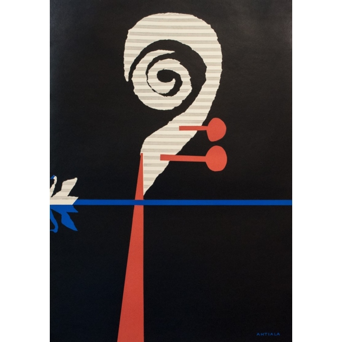 Affiche ancienne de voyage - Ahtiala - 1963 - Sibelius Helsinki Ahtiala 1963 - 100 par 60.5 cm - 2