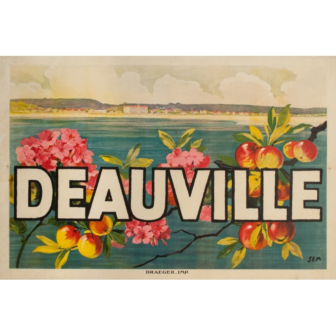 Vintage travel poster - SEM - 1951 - Deauville - 46.8 by 31.1 inches