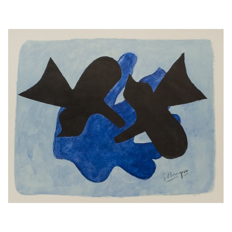 Vintage exhibition poster - Braque - 1968 - Galerie Stadler - 25.6 by 19.7 inches - 2