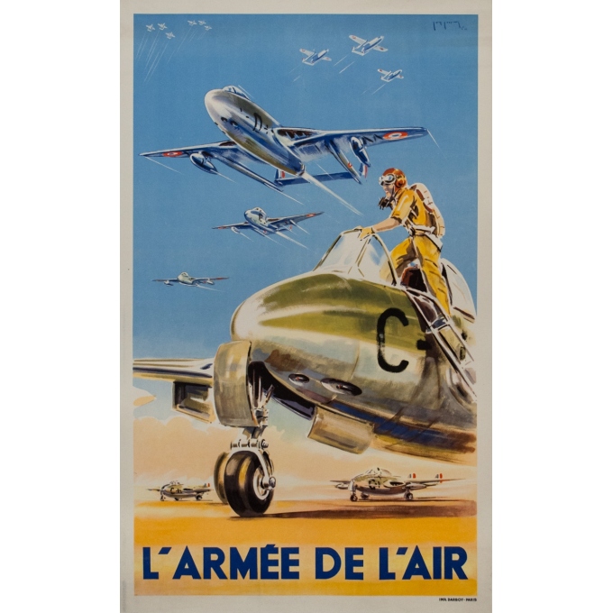 Affiche ancienne de publicité - Paul Lengellé - 1950 - L'Armée De L'Air - 100 par 60 cm