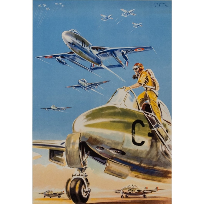 Affiche ancienne de publicité - Paul Lengellé - 1950 - L'Armée De L'Air - 100 par 60 cm - 2