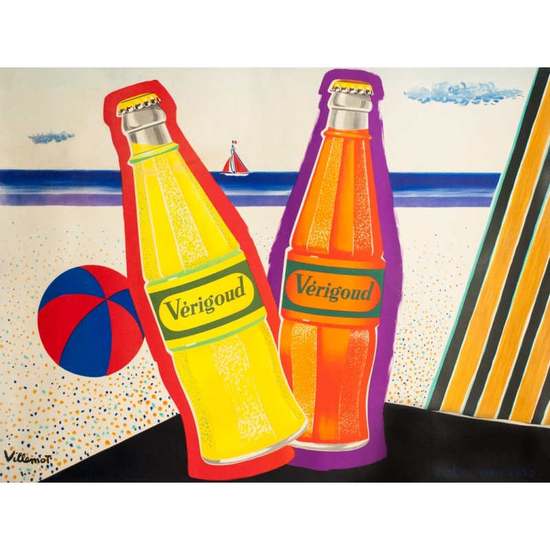 Affiche ancienne de publicité - Bernard Villemot - 1960 - Verigoud - 157 par 120 cm