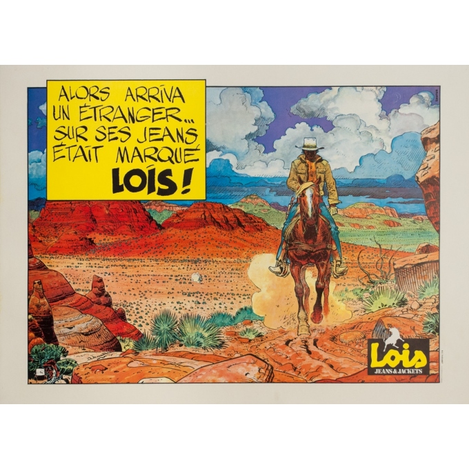 Affiche ancienne de publicité - Giraud - 1980 - Lois Jeans & Jackets - 81 par 62.5 cm