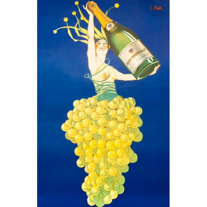 Vintage advertising poster - J.Stall - Circa 1930 - Champagne Joseph Perrier - 63 by 46.6 inches - 2