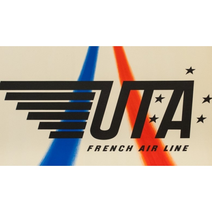Affiche ancienne de voyage - Villemot - Circa 1960 - UTA French airline - 98 par 61 cm - 3