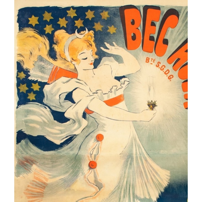 Affiche ancienne de publicité - Georges Meunier - 1895 - Bec Auer - 170 par 120 cm - 2