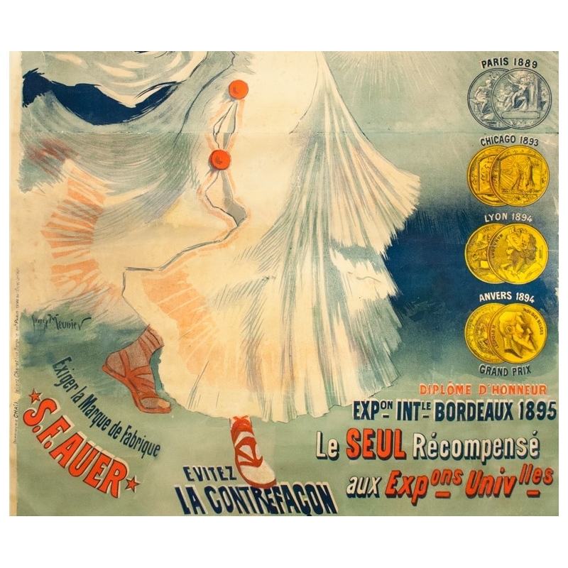 Affiche ancienne de publicité - Georges Meunier - 1895 - Bec Auer - 170 par 120 cm - 3