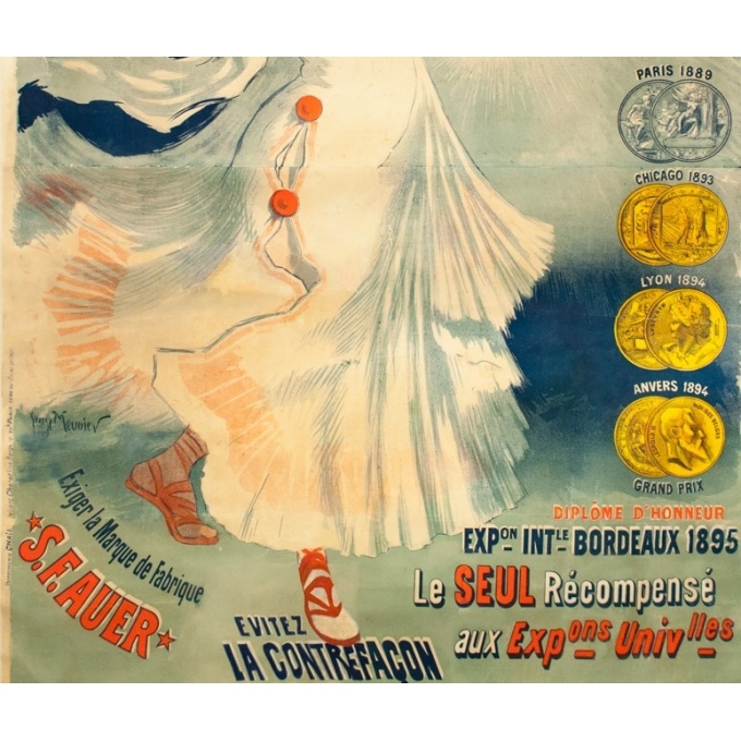 Affiche ancienne de publicité - Georges Meunier - 1895 - Bec Auer - 170 par 120 cm - 3