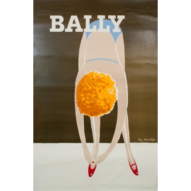 Affiche ancienne de publicité - Fix Masseau - 1980 - Bally - 174 par 115 cm