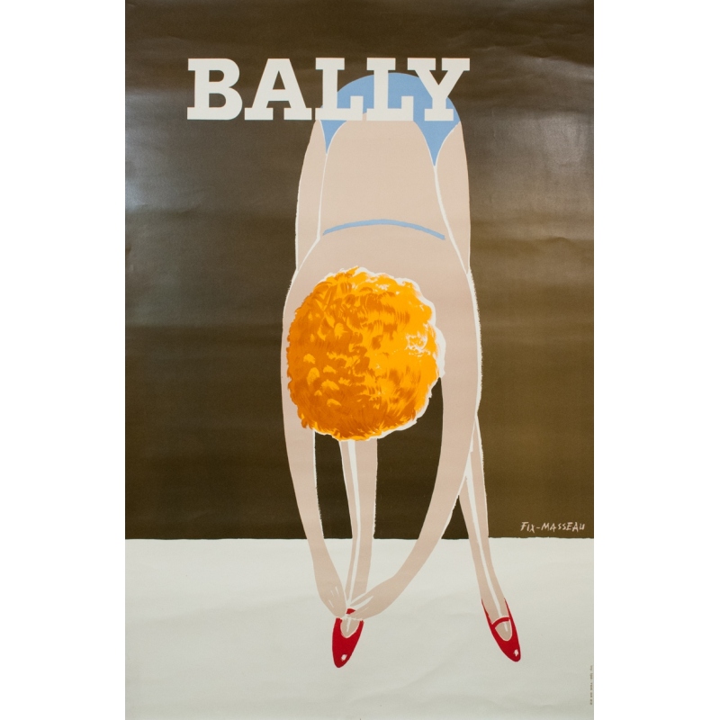 Vintage advertising poster - Fix Masseau - 1980 - Bally - 68.5 by 45.3 inches