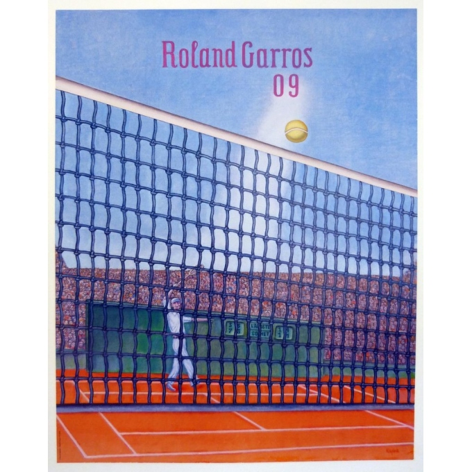 Affiche originale de Roland Garros 2009 par Konrad Klapheck. Elbé Paris.