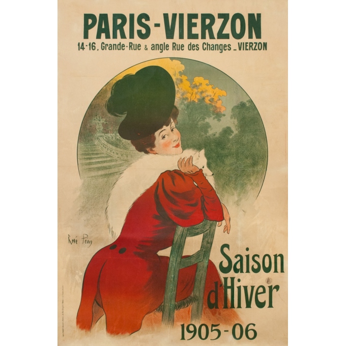 Vintage advertising poster - René Péan - 1906 - Paris Vierzon 1905-1906 - 61.8 by 41.3 inches