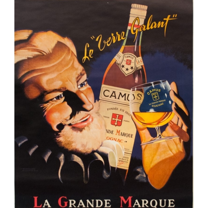 Vintage advertising poster - Création B. Sirven Toulouse - Circa 1950 - Cognac Camus - 47 by 31.3 inches - 3
