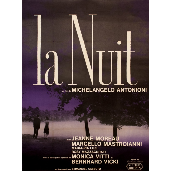 Original vintage movie poster - 1961 - La nuit Michel Angelo Antonini - 63 by 47.2 inches