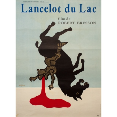 Original vintage movie poster - Savignac - 1974 - Lancelot du Lac Robert Bresson - 63 by 47.2 inches