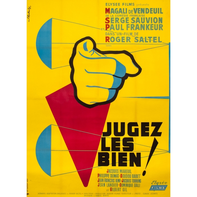 Affiche ancienne de cinéma - 1949 - Jugez-les bien J.koutachy - 160 par 120 cm