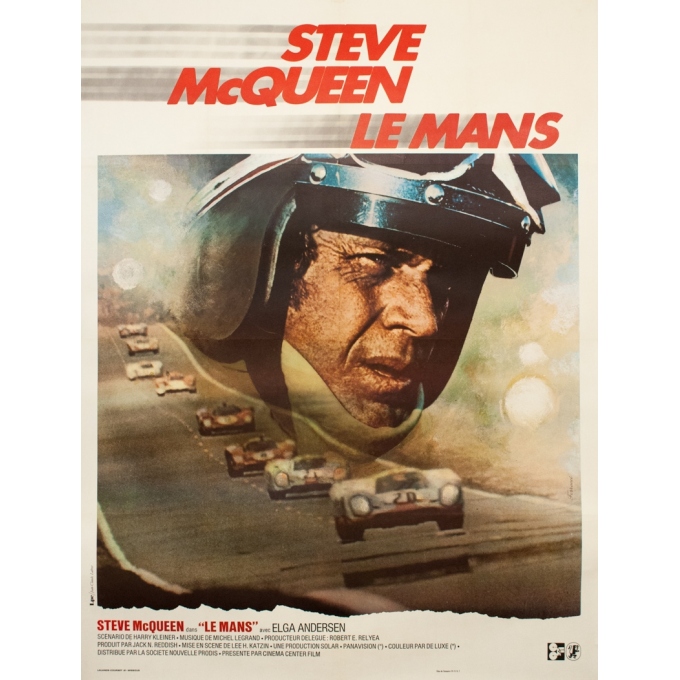 Original vintage movie poster - Ferracci - 1971 - Le Mans Steve Mc Queen - 63 by 47.2 inches