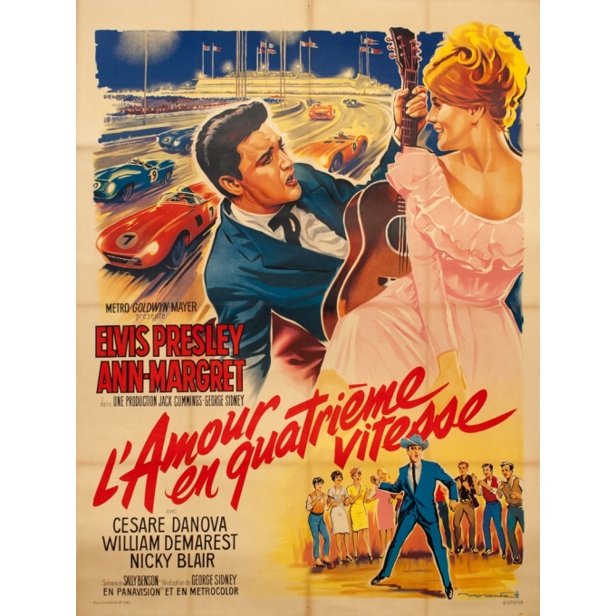 Original vintage movie poster - Rogers Soubie - 1964 - L'amour en 4eme vitesse - 63 by 47.2 inches