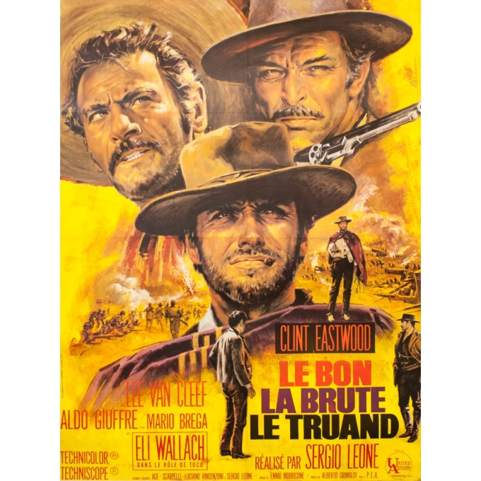 Original vintage movie poster - Mascii - 1966 - Le bon la brute et le truand - 63 by 47.2 inches