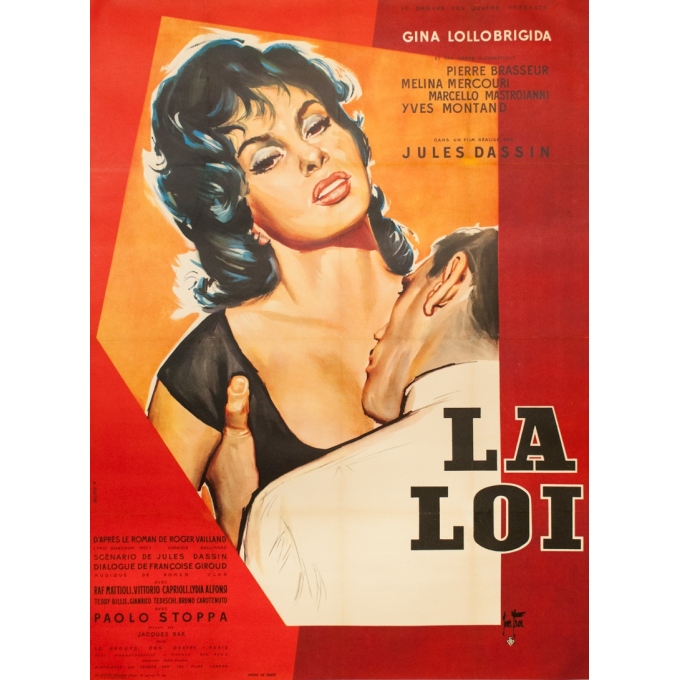 Affiche ancienne de cinéma - Joes Thos - 1958 - La Loi Modèle A - 160 par 120 cm