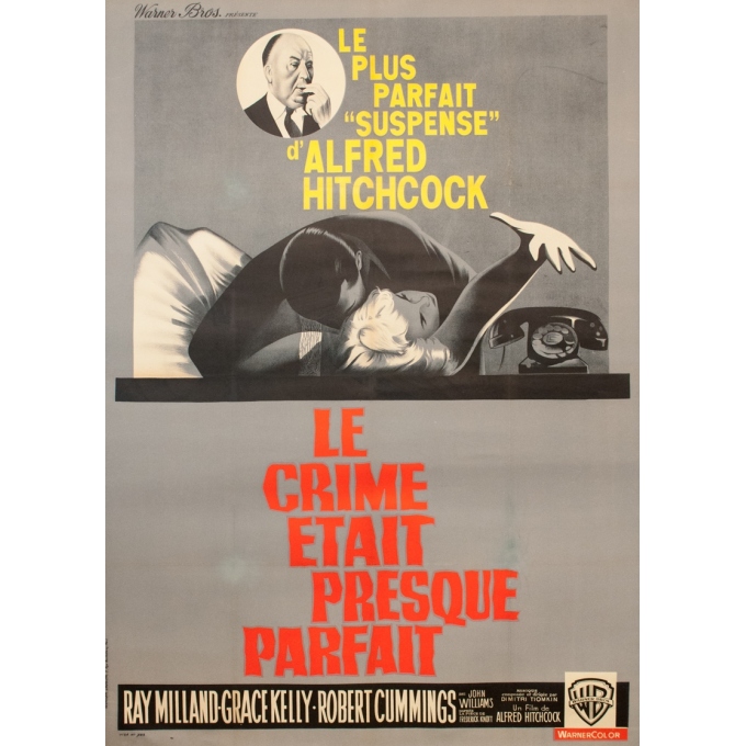 Original vintage movie poster - 1954 - Le Crime Était Presque Parfait - 63 by 47.2 inches
