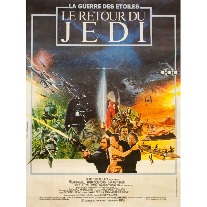 Affiche ancienne de cinéma - 1983 - Le Retour Du Jedi - 160 par 120 cm