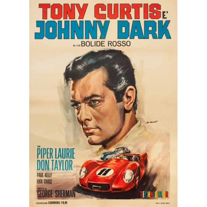 Affiche ancienne de cinéma - Torantelli - 1954 - Les Bolides De L'Enfer- Bolide Rosso - 139 par 100 cm