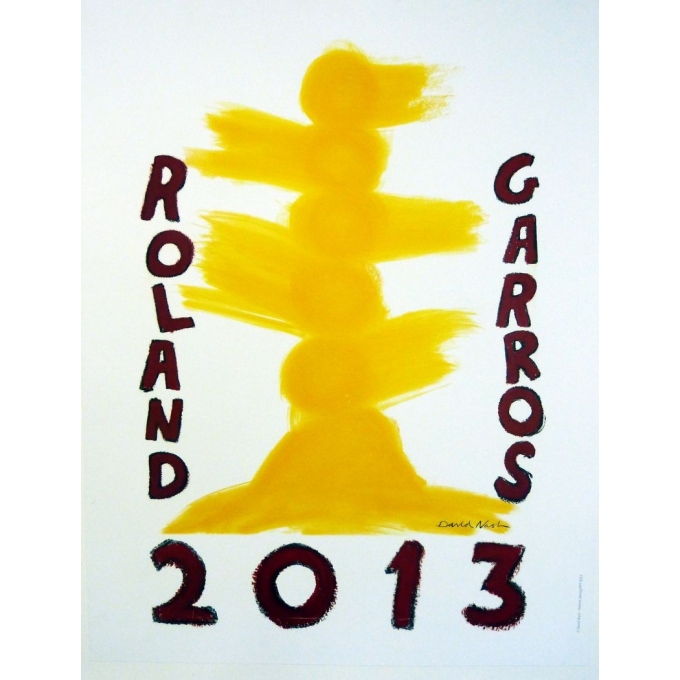 Original poster of Roland Garros 2013 by David Nash. Elbé Paris.