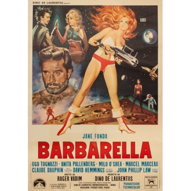 Original vintage movie poster - Mos - 1968 - Barbarella - 54.3 by 38.2 inches