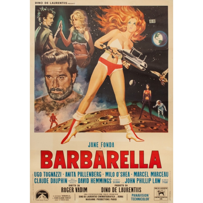Original vintage movie poster - Mos - 1968 - Barbarella - 54.3 by 38.2 inches
