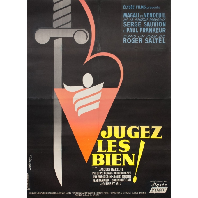 Affiche ancienne de cinéma - J.Kouthachy - 1960 - Jugez Les Bien - 160 par 120 cm