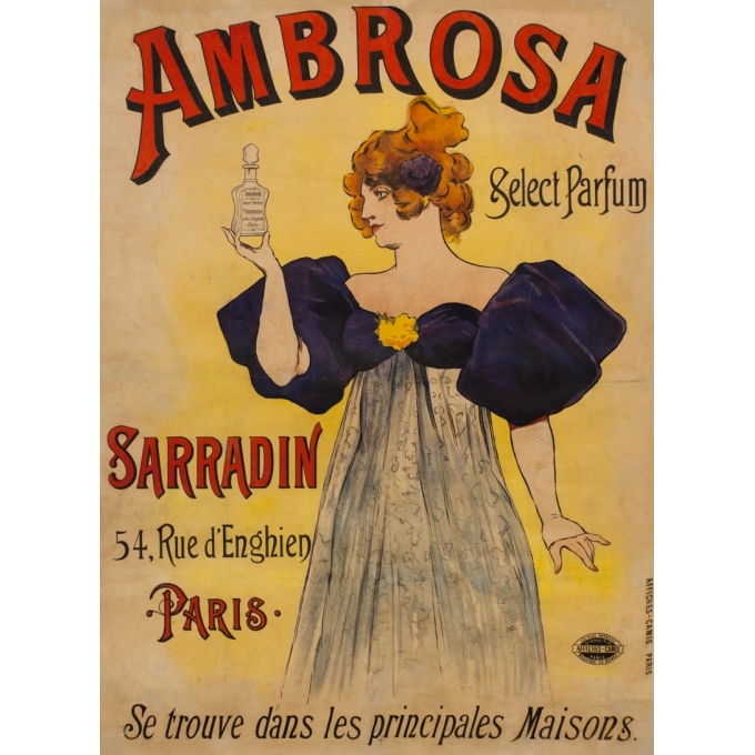 Affiche ancienne de publicité -  - Circa 1900 - Ambrosa - 130 par 93 cm