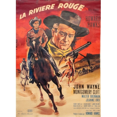 Original vintage movie poster - G. Allard - 1967 - La Rivière Rouge - 63 by 47.2 inches