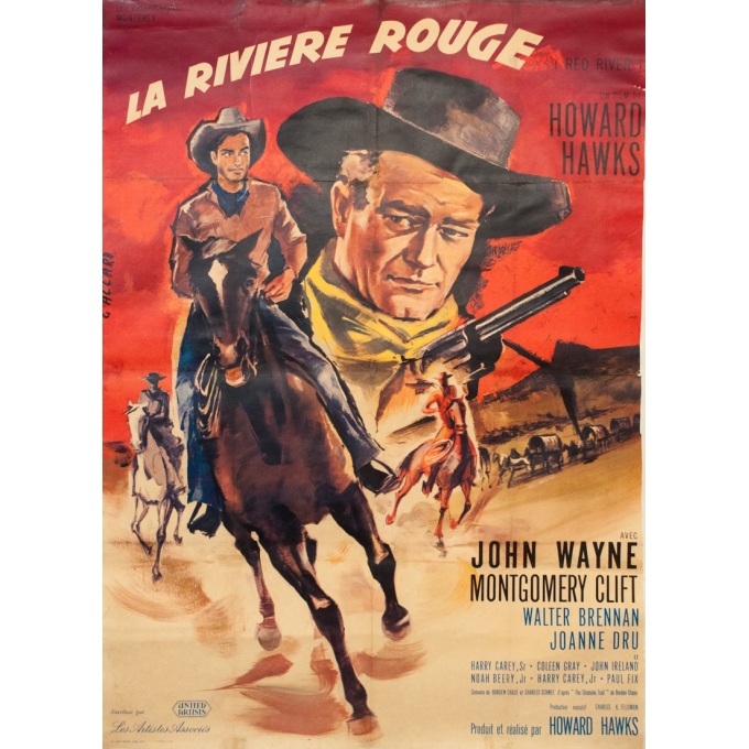 Affiche ancienne de cinéma - G. Allard - 1967 - La Rivière Rouge - 160 par 120 cm