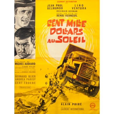 Original vintage movie poster - Ch. Rau - 1964 - 100 Mille Dollars Au Soleil, Modèle B - 63 by 47.2 inches