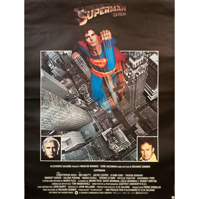 Original vintage movie poster - 1978 - Superman - 63 by 47.2 inches