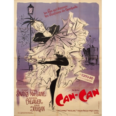 Affiche ancienne de cinéma - 1960 - Can Can - 160 par 120 cm