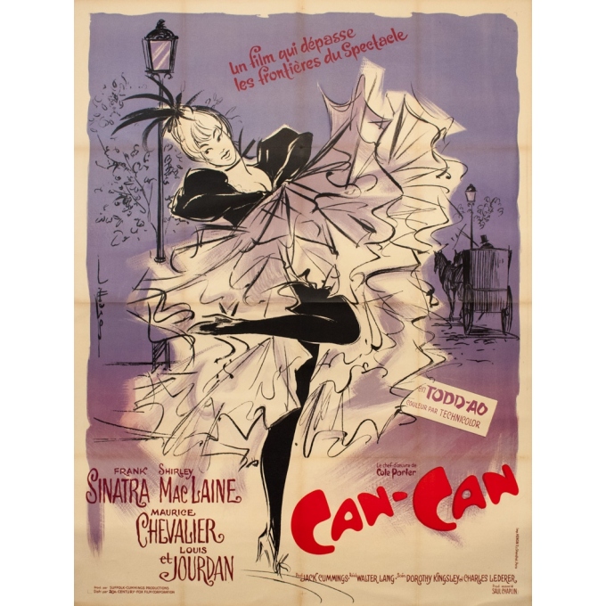 Affiche ancienne de cinéma - 1960 - Can Can - 160 par 120 cm