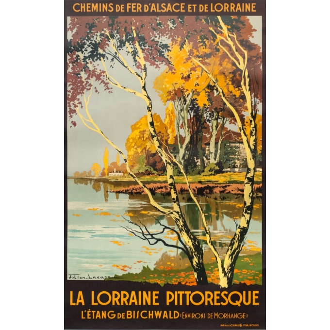 Affiche ancienne de voyage - Julien Lacaze - Circa 1910 - La Lorraine Pittoresque - 99 par 62 cm
