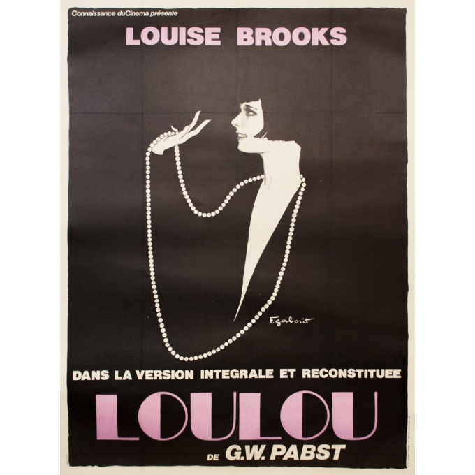 Affiche ancienne de cinéma - F.Gaborit - 1970 - Loulou - Louise Brooks Retirage - 160 par 120 cm
